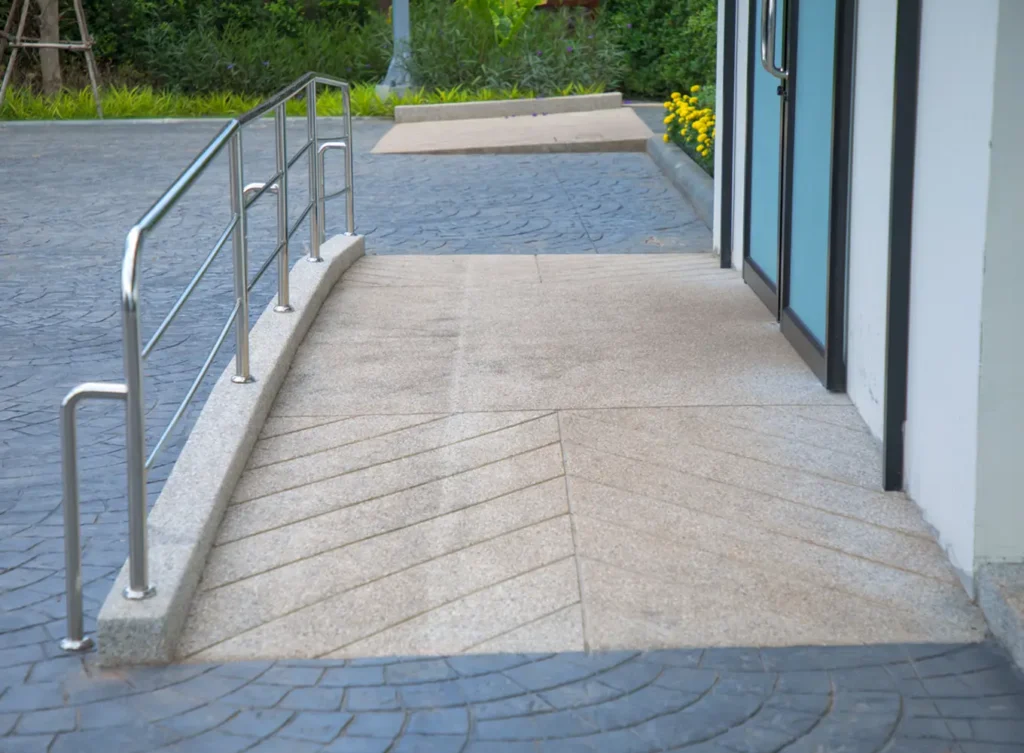 Professional concrete ramps installation services in Portland OR - ADA wheelchair ramp by FRS Remodeling
